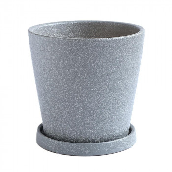 陶里 室内用鉢 皿付鉢 コーノ グレー CF04-14GR
