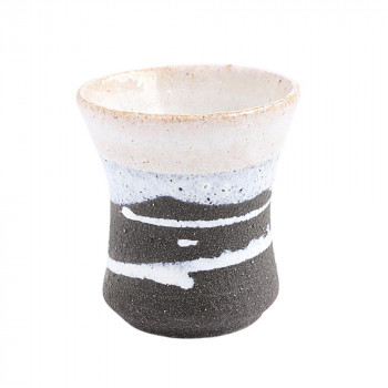 陶里 信楽焼 酒器 潮騒(ブラック)立ぐい呑 W518-14
