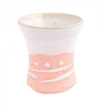 陶里 信楽焼 酒器 潮騒(ピンク)立ぐい呑 W518-15