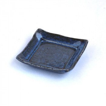 陶里 信楽焼 皿 星屑正角豆皿 W520-11