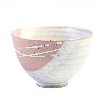 陶里 信楽焼 飯碗 潮騒(ピンク)飯碗 W410-02