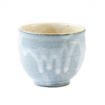 陶里 信楽焼 湯呑 彩雲(青)湯呑 W413-09