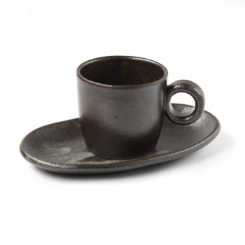陶里 信楽焼 コーヒー碗皿 紫煙コーヒー碗皿 W307-02