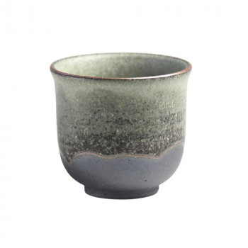 陶里 信楽焼 茶器 萌黄掛分湯呑 W415-04