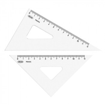 共栄プラスチック メタクリル三角定規(目盛付) 15cm A-520
