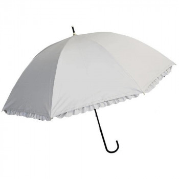 アテイン 傘 晴雨兼用手開き ヒートカットフリル55cm　オフ白 6722