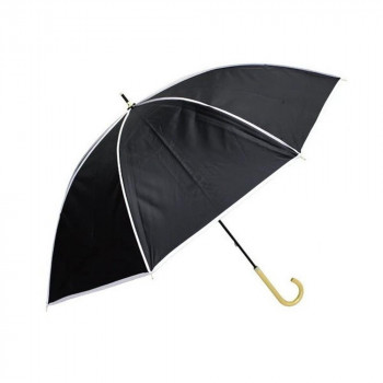 アテイン 傘 晴雨兼用手開き プレーンパイピング55cm　ブラック 6719