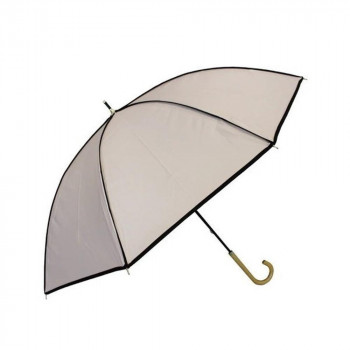 アテイン 傘 晴雨兼用手開き プレーンパイピング55cm　ベージュ 6719