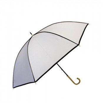 アテイン 傘 晴雨兼用手開き プレーンパイピング55cm　オフ白 6719