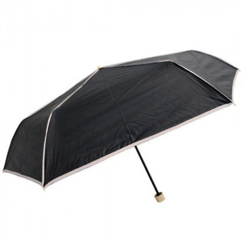 アテイン 傘 晴雨兼用ミニ プレーンパイピング55cm　ブラック 6720