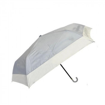アテイン 傘 晴雨兼用ミニ バイカラー・レザー手元55cm　グレー 6709