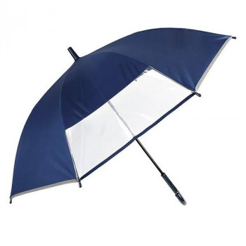 アテイン 傘 学童・晴雨兼用 1駒透明窓付き+反射テープ55cm　紺 6805
