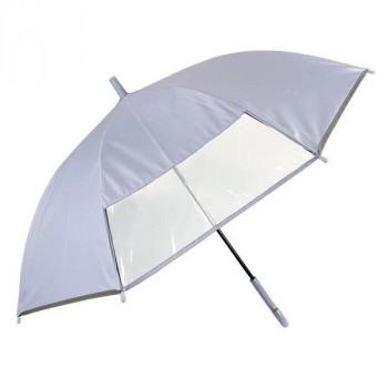 アテイン 傘 学童・晴雨兼用 1駒透明窓付き+反射テープ55cm　パープル 6805