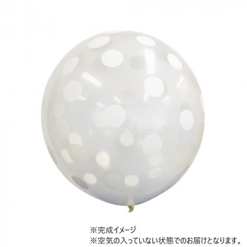 SM36インチ(91cm)丸型 ポルカドッツアラウンド クリスタルクリア SEM26261 風船 バルーン