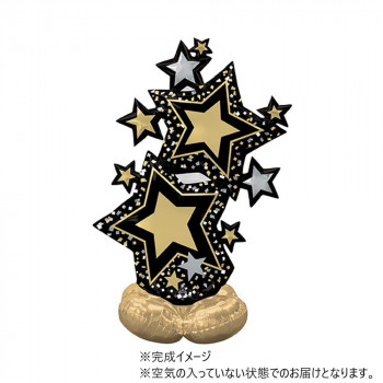 AGエアルーンズラージ　スタークラスターブラック＆ゴールド ANG42463 風船 バルーン