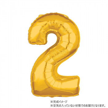 AG 26インチ バルーンレター　ゴールド　数字2　ANG36554 風船 バルーン