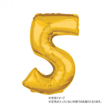 AG 26インチ バルーンレター　ゴールド　数字5　ANG36558 風船 バルーン