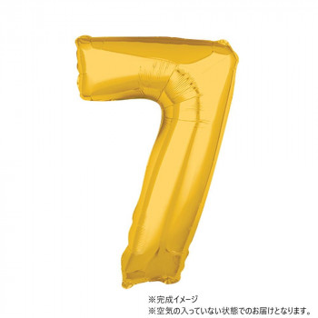 AG 26インチ バルーンレター　ゴールド　数字7　ANG36560 風船 バルーン