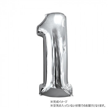 AG 26インチ バルーンレター　シルバー　数字1　ANG31955 風船 バルーン