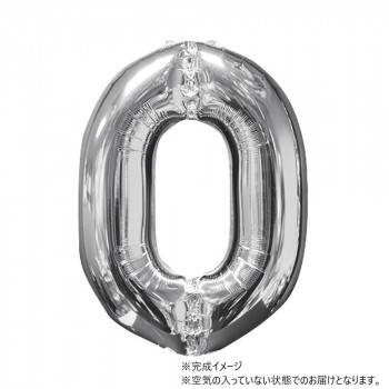 AG 26インチ バルーンレター　シルバー　数字0(ゼロ)　ANG31954 風船 バルーン