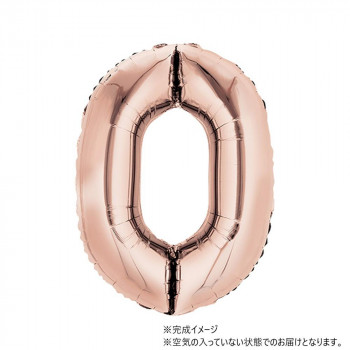 AG 26インチ バルーンレター　ローズゴールド　数字0(ゼロ)　ANG36593 風船 バルーン