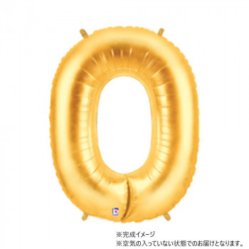 34インチレターバルーン　ゴールド　数字（ 0(ゼロ)）BLT00840 風船 バルーン