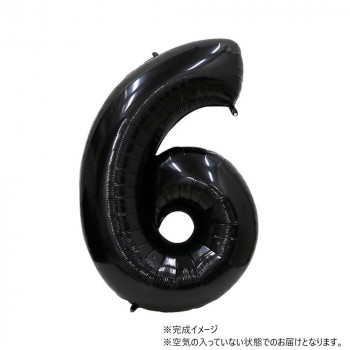 34インチレターバルーン　ブラック　数字（　6　）BLT00826 風船 バルーン