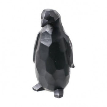 YDM　インテリア 動物オブジェ レジンカービングペンギン BLK PDS-5409