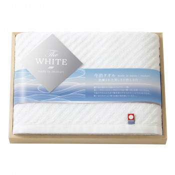 トクダタオル 今治 The WHITE(ザ ホワイト) 木箱入りスリムバスタオル 65515