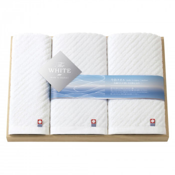 トクダタオル 今治 The WHITE(ザ ホワイト) 木箱入りタオルセット 65540