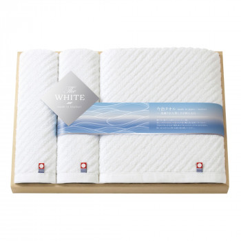 トクダタオル 今治 The WHITE(ザ ホワイト) 木箱入りタオルセット 65550