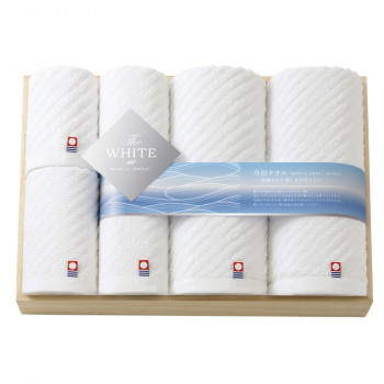 トクダタオル 今治 The WHITE(ザ ホワイト) 木箱入りタオルセット 65501