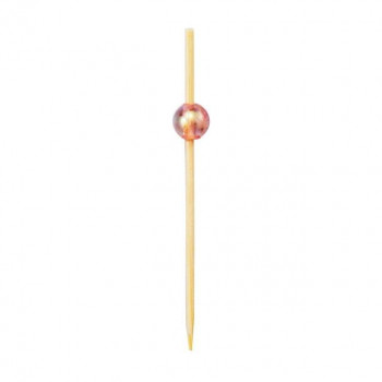 神堂 ビーズピックス ピンク 5cm 50本 カラフルなビーズ珠をあしらったピック 飾り串 9483