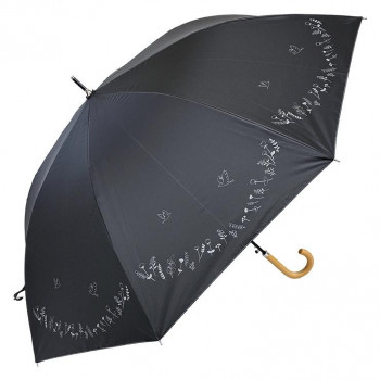 ローズ産業 傘 フローレンスケリー 晴雨兼用58cm 8駒小鳥柄 BK ブラック 35581201
