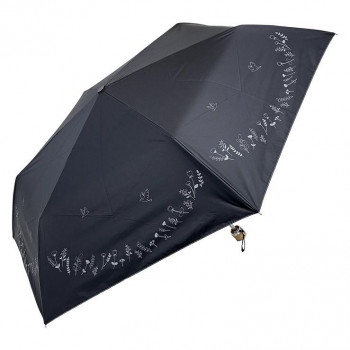 ローズ産業 折り畳み傘 フローレンスケリー 晴雨兼用55cm 小鳥柄 BK ブラック 61551201