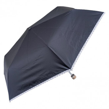ローズ産業 折り畳み傘 フローレンスケリー 晴雨兼用55cm パイピングチェック柄 ブラック 61551301