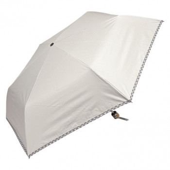 ローズ産業 折り畳み傘 フローレンスケリー 晴雨兼用55cm パイピングチェック柄 アイボリー 61551309