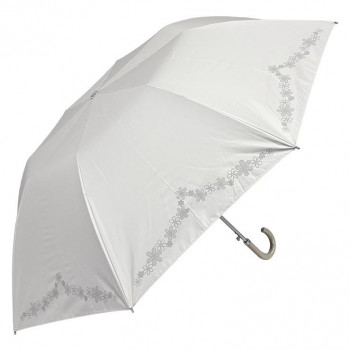 ローズ産業 折り畳み傘 RIC晴雨兼用55cm JP花レース柄 WH ホワイト 61552308