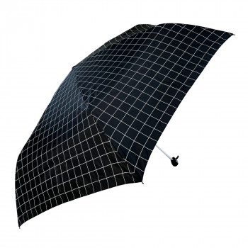 ローズ産業 折り畳み傘 紳士70cm フラット格子 BK ブラック 61705201