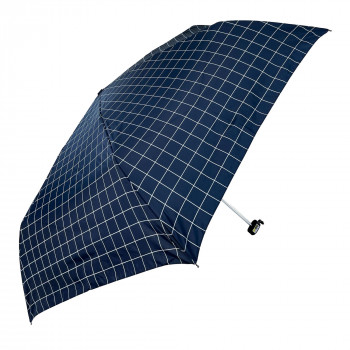 ローズ産業 折り畳み傘 紳士70cm フラット格子 NV ネイビー 61705202