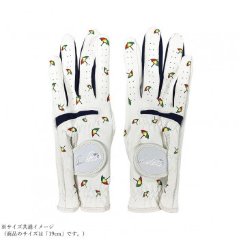 アーノルドパーマー レディース ゴルフグローブ ホワイト/ネイビー APG-117L 両手19cm