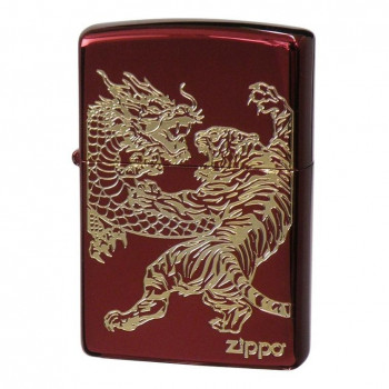 ペンギンライター ZIPPO 龍虎 赤金
