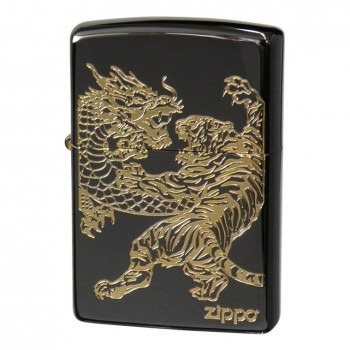 ペンギンライター ZIPPO 龍虎 黒金