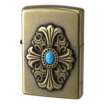 ペンギンライター ZIPPO ビッグメタル クロス＆ターコイズ
