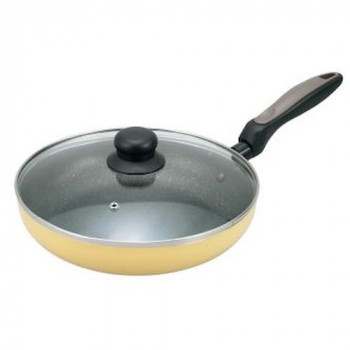 IO-14 niccotto ニコット ガラス蓋付きフライパン26cm クリームイエロー 16334065