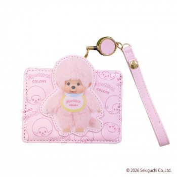 モンチッチ リール付きダイカットパスケース 定期入れ ピンク MO10-10D