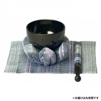 仏具　日本製　蒼空(そら)　リンセット　(丸フトン)　グレーパープル　2.3寸　201-09