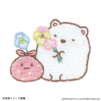 オリムパス はってはじめる刺しゅうキット すみっコぐらし しろくま・ふろしき(ざっそうとようせいのお花畑) Z-11