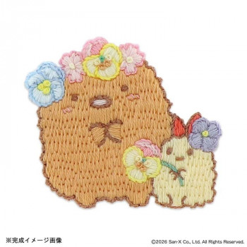 オリムパス はってはじめる刺しゅうキット すみっコぐらし とんかつ・えびふらいのしっぽ(ざっそうとようせいのお花畑) Z-13