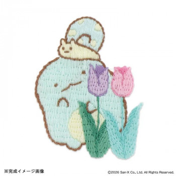 オリムパス はってはじめる刺しゅうキット すみっコぐらし とかげ・にせつむり(ざっそうとようせいのお花畑) Z-15